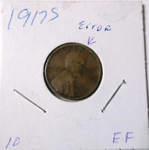 1917 S Wheat Cent Fine Error on Head - Picture 1 of 4