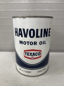 VINTAGE TEXACO HAVOLINE MOTOR OIL CAN 1 QUART 1971 UNOPENED  EMPTY OIL CAN - Picture 1 of 8