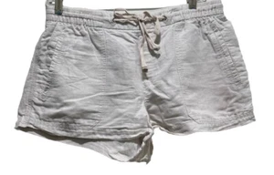 GAP Women's Beige Linen Blend Khaki Drawstring Shorts Size Med - Picture 1 of 7