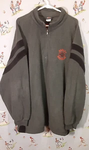💀 Harley Davidson  Quarter Zip Pullover Mens 3XL Gray Fleece Wild Fire Harley - Picture 1 of 14