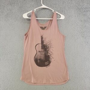 Hard Rock Tank Top Womens L Large Pink Guitar Sleeveless Shirt Summer Causal