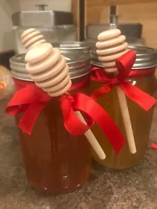 Wood Honey Dipper Stick Server for Honey Jar Dispense Drizzle | 6 Inch | Pack of - Picture 1 of 4