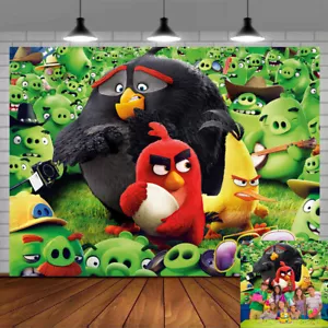 Angry Birds Party Supplies Backdrop Banner Poster Vinyl 7x5ft Birthday Gift - Picture 1 of 7
