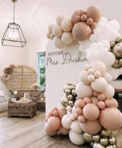 Balloon Garland Arch Wedding Baby Shower Birthday Deco party creamy peachy - Picture 1 of 3