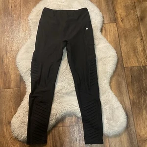 X by Gottex Leggings Damen Größe Small schwarz Moto Style mit Logo - Bild 1 von 10