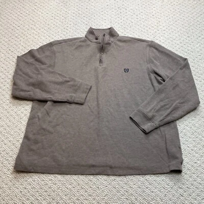 Chaqueta Pullover Chaps Para Hombres 2XL XXL Marrón 1/4 Cremallera Logo Sólido Algodón Foto 1 de 4