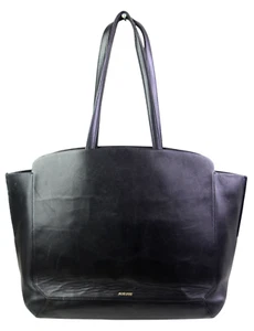 ROOMY Auxiliary BLACK GENUINE LEATHER BUSINESS TOTE SHOULDER BAG HANDBAG PURSE - Picture 1 of 16