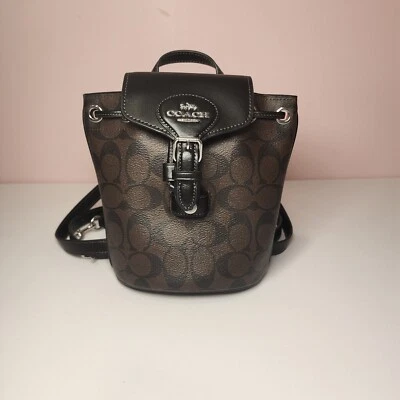 Новый с Ярлыками Coach CL458 Amelia рюкзак подпись холст и кожа коричневый - Изображение 1 из 4