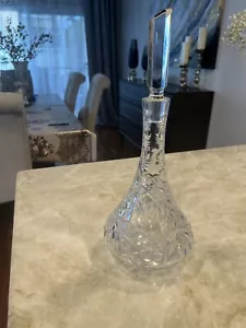 Bohemia Czech Republic Hand Cut Crystal 12 Decanter W/Crystal Stopper, Vtg. - Picture 1 of 6