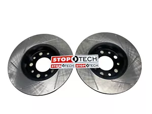 StopTech 126.58015SL + 126.58015SR Sport Slotted Brake Rotors - Rear Set - Picture 1 of 12