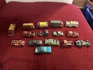 Lot Of 14 Classic Metal DieCast Cars Linsey Matchbox Tootsie And More