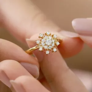 Unique 2.50 Carat Round Cut Moissanite Engagement Ring 14K Solid Yellow Gold - Picture 1 of 9
