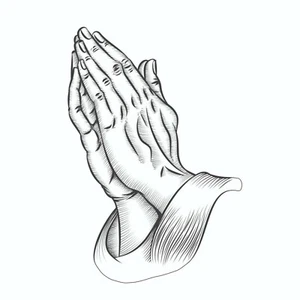 Preying Hands Sticker - Decal - Picture 1 of 2