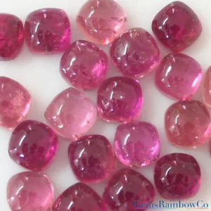 Tourmaline Pink 6mm and 8mm Square Cushion Cabochon Loose gemstone AA Quality - Picture 1 of 8