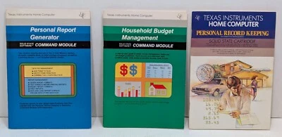 Texas Instruments Home Computer TI-99/4a Software Manuals ONLY Finance Budgeting - Image 1 of 3