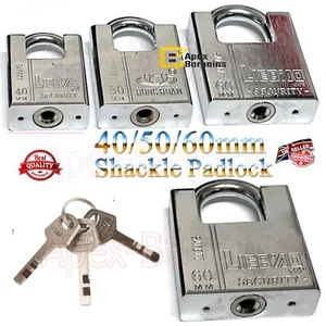 Long Shackle Padlock Heavy Duty Waterproof Security Outdoor Garage Shed & 3 Keys - Picture 1 of 26