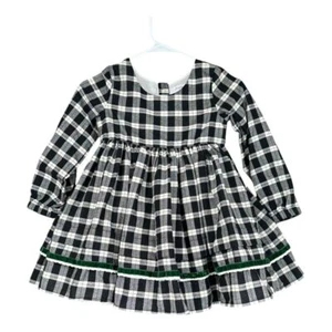 Sweet Honey Girl's 8Y Plaid Dress Winter Poofy Velvet Trim Party Christmas - Picture 1 of 16