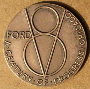 NOS 1934 FORD V-8 WORLD'S FAIR CENTURY OF PROGRESS TOKEN OR MEDAL #AA775 - Picture 1 of 2