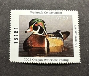 WTDstamps - 2003 OREGON - Lot3 - State Duck Stamp - Mint OG NH - Picture 1 of 2