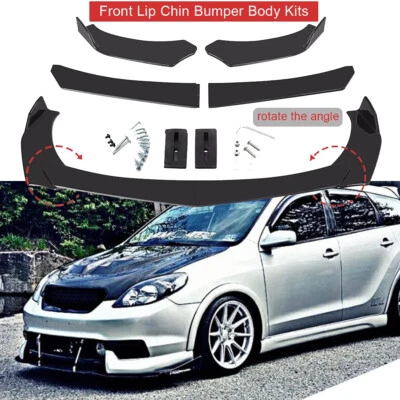 Glossy Black Front Bumper Lip Splitter+Spoiler For Toyota Matrix 2003-2022 - Image 1 of 4