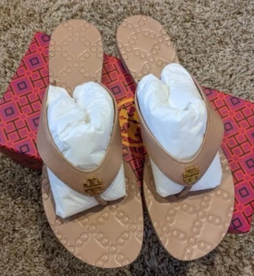 Tory Burch 皮革 Monroe 丁字鞋 10 码 — 第 1/4 张图片