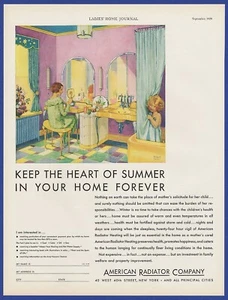 Antique Vintage 1929 AMERICAN RADIATOR COMPANY Heating Print Ad 1920's 20's - Picture 1 of 1