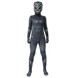 Kids Adult Black Panther Super Hero Cosplay Fancy Dress Party Jumpsuit Costume - Picture 1 of 3