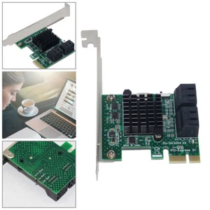 PCI Express 1X SATA3.0 Interface 4-Port Extender PCI-E X1/X4/X8/X16 6Gbps Card - Photo 1/12