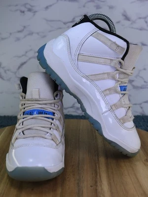 Jordan 11 Retro (PS) Shoes White/Legend Blue-Black 378039-104 Little Kids' Sz 1Y - Image 1 of 4