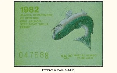 HALFPRICEFISH Alaska 1982 Salmon/Trout Stamp $5.00 - Image 1 of 1