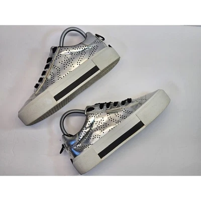 Kendall + Kylie Tyler 7 Star Perforated Metallic Silver Sneakers Womens Sz. 6.5M - Image 1 of 4