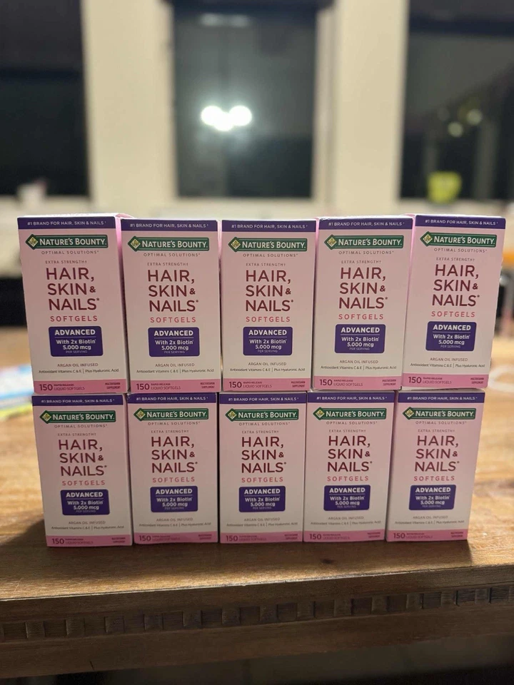 Nature's Bounty Optimal Solutions Hair Skin Nails Extra Strength Biotin 10 PACK - Image 1 of 1