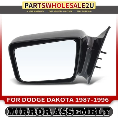 Front Left Side Manual Mirror Non-Fold Smooth for Dodge Dakota 1987 1988-1996 - Image 1 of 4
