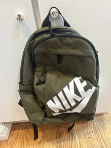 New With Tag Large Nike Olive Green CK0944-395 Backpack Front & Beverage Pockets - Picture 1 of 8