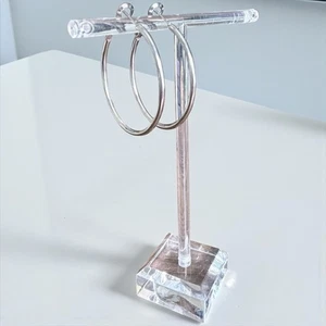 Pendientes de aro redondos de acero inoxidable nuevos - Imagen 1 de 4