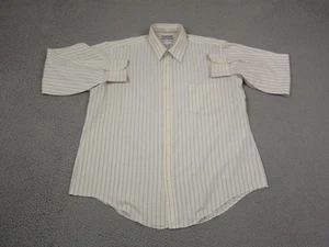 Vintage JC Penney Shirt Adult 17 34/35 Creme Striped Leisure 70s Disco Mens - Picture 1 of 15