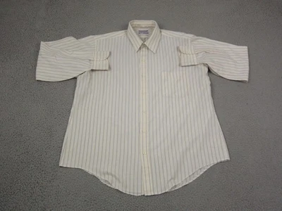 Vintage JC Penney Shirt Adult 17 34/35 Creme Striped Leisure 70s Disco Mens - Image 1 of 4