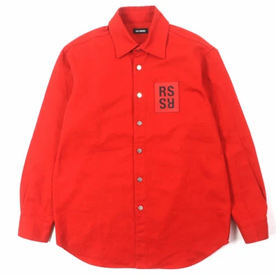 RAF SIMONS Para hombres Carry Over Calce Ajustado Denim Camisa Chaqueta Algodón Rojo Talla S Italia Foto 1 de 4