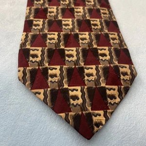 FERREL REED Nordstrom Seidenkrawatte rot creme Vintage handgefertigt USA geometrisch Western - Bild 1 von 24