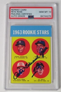 Pete Rose REDS Signed Autograph 1963 Reprint Card # 537 w/ full name PSA 10 AUTO - Picture 1 of 5