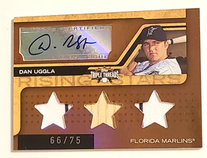 Dan Uggla 2008 Triple Threads Jersey Bat Auto Marlins #193 66/75 - Picture 1 of 2