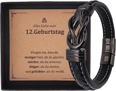 Geburtstagsgeschenk Junge Armband Teenager Lederarmband Geschenke - Bild 1 von 4