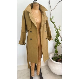 Camel Trench Coat Double Breasted | Women’s Size Medium | Classic Long Coat - Picture 1 of 6