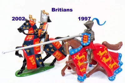 Caballero Medieval Británico y Richard Corazón de León Vintage 1997 y 2002 Plomo Rojo y Azul Foto 1 de 4