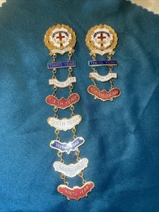 Vintage Baptist Cross Sunday School Attendance Pin Enamel Up To 9th Year - Picture 1 of 5