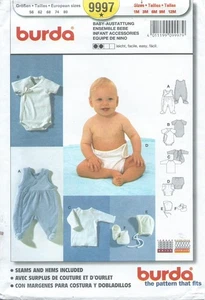 Burda 9997 sew pattern Baby SHIRT CREEPER SUIT PANTS CAP sizes 1~3~6~9~12m UNCUT - Picture 1 of 1