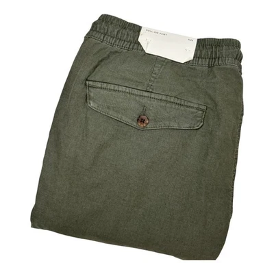 American Eagle Mens Flex Pull On Pants Olive Green Drawstring Medium NEW - Image 1 of 4