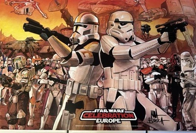 STAR WARS CELEBRATION EUROPE 24x14” Poster SIGNED by MATT BUSCH Evolution Empire - Image 1 of 4
