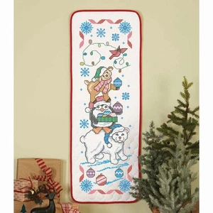 Herrschners® Holiday Stack Banner estampado punto de cruz kit - Imagen 1 de 1