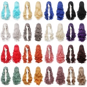 Women's Hair Full Wig Curly Wavy Hair Wigs Long Multicolor Party Costume Wig - Picture 1 of 31